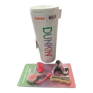 Dunkin' White Tumbler with Straw Accessories White 22oz L